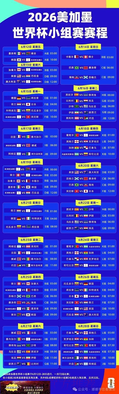 2026世界杯赛程实时更新完整安排免费观看 2026世界杯赛程实时更新完整安排免费观看